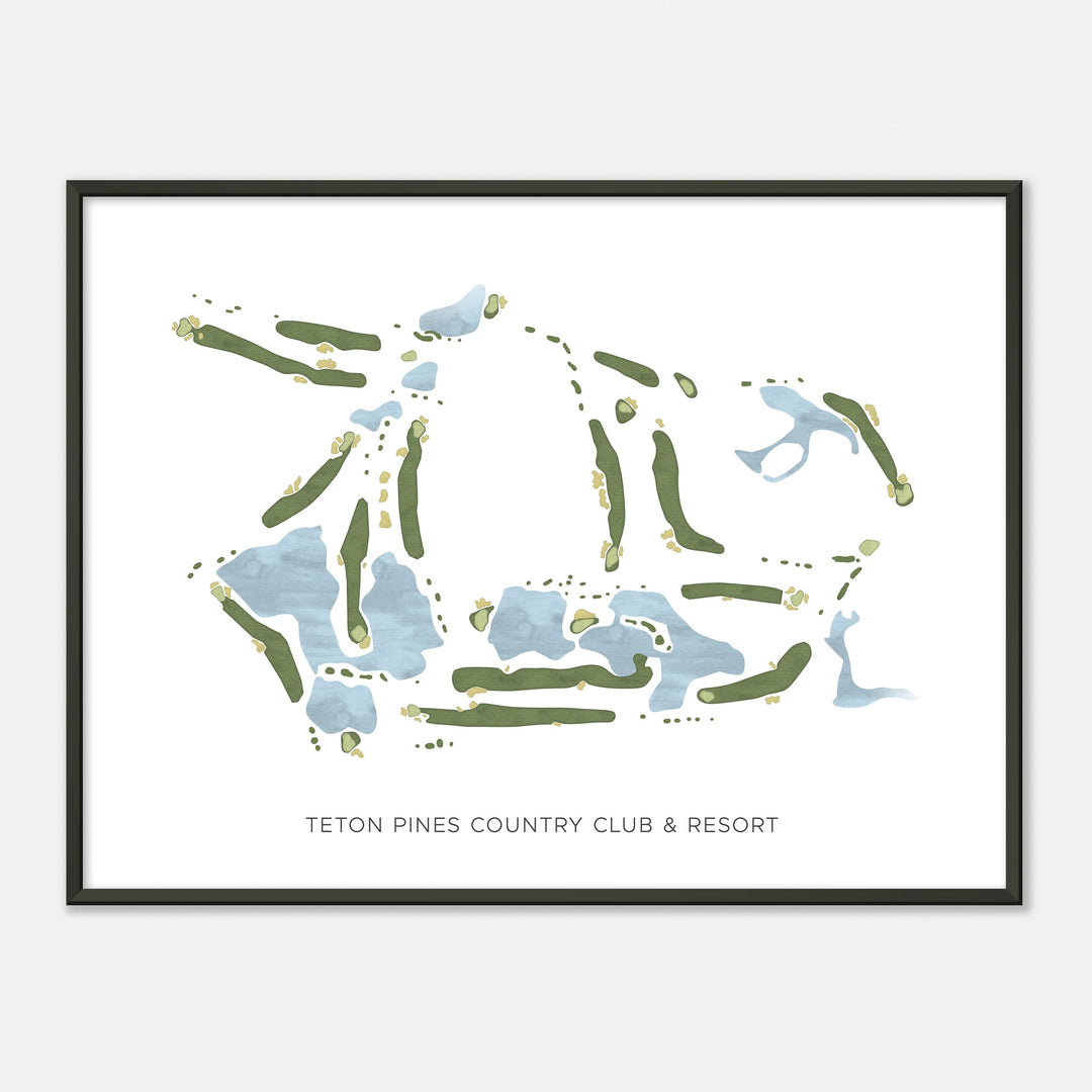 Print of Teton Pines Country Club & Resort Modern Map