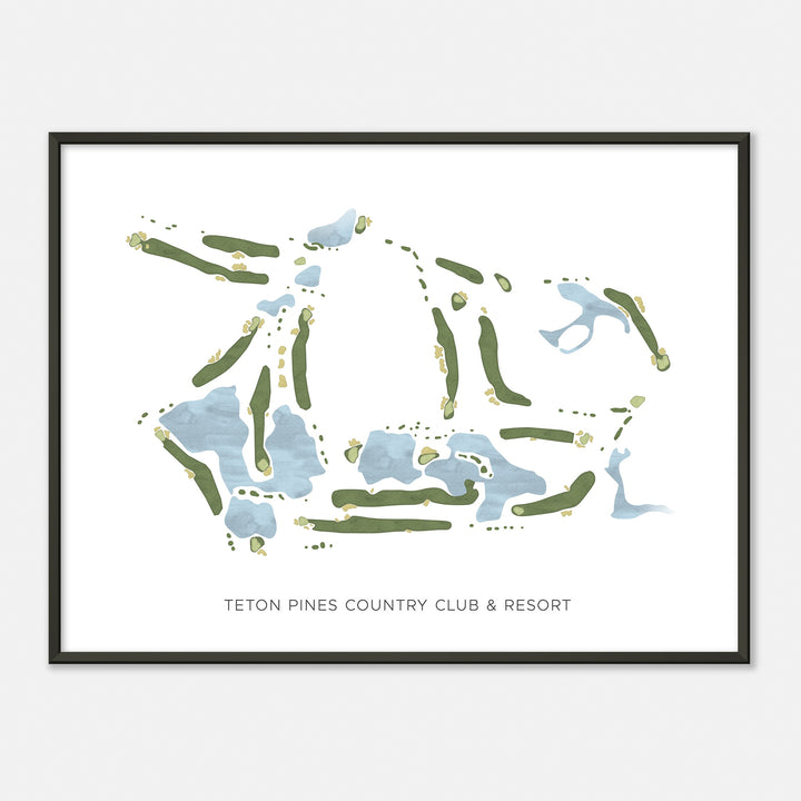 Print of Teton Pines Country Club & Resort Modern Map