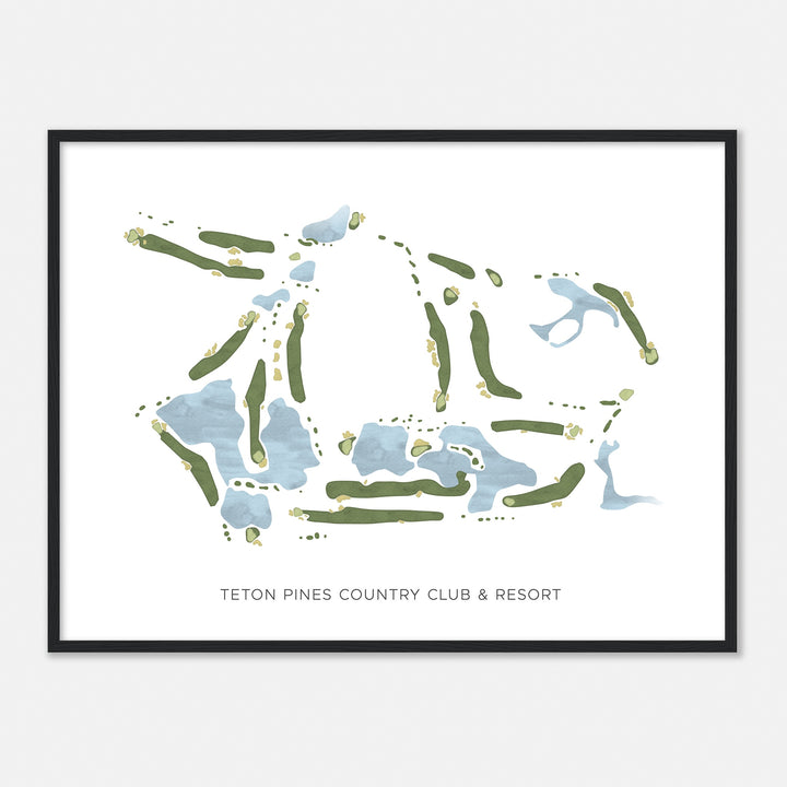 Print of Teton Pines Country Club & Resort Modern Map