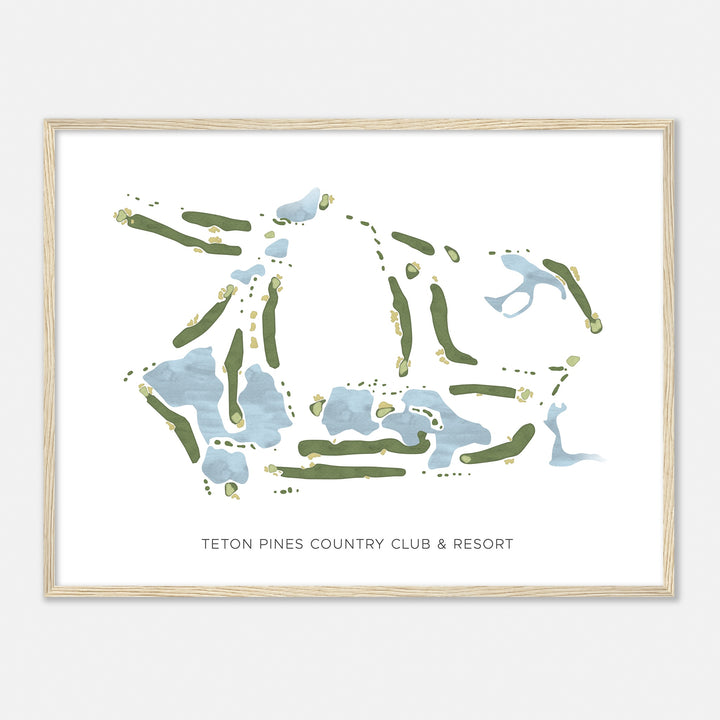 Print of Teton Pines Country Club & Resort Modern Map