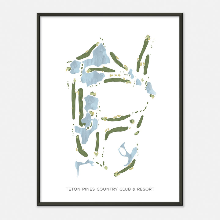 Print of Teton Pines Country Club & Resort Modern Map