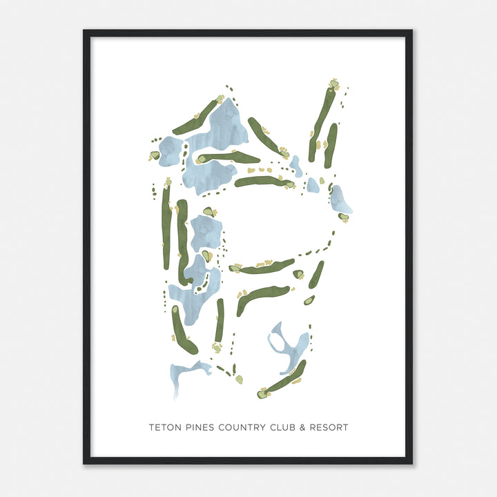Print of Teton Pines Country Club & Resort Modern Map