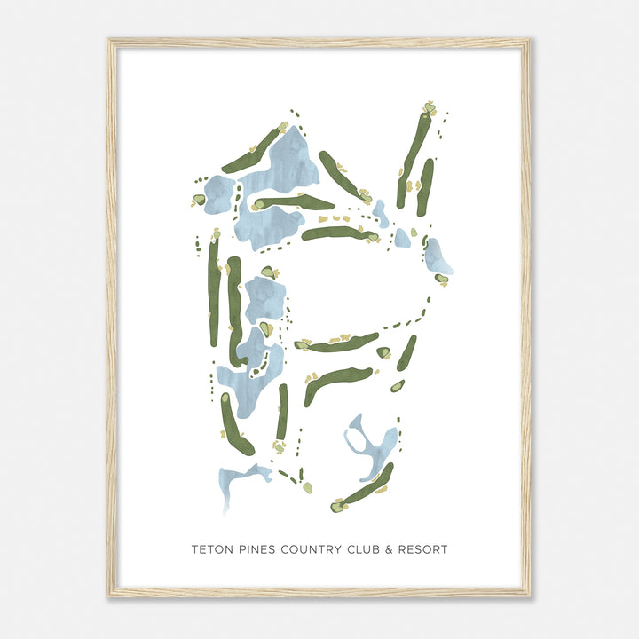 Print of Teton Pines Country Club & Resort Modern Map