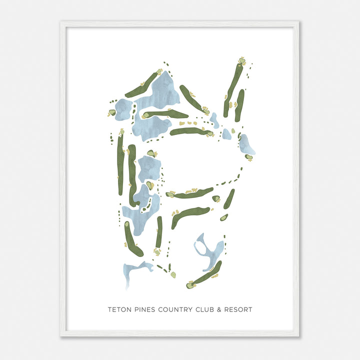 Print of Teton Pines Country Club & Resort Modern Map