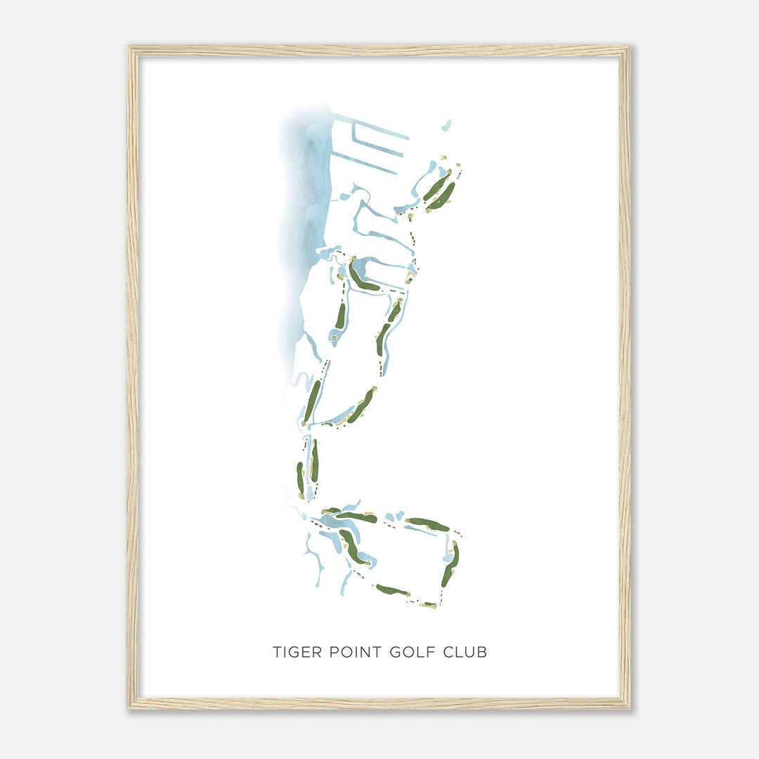 Print of Tiger Point Golf Club Modern Map