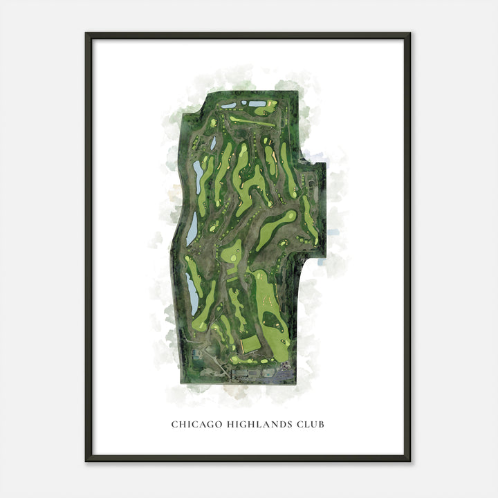 Print of Chicago Highlands Club Classic Map