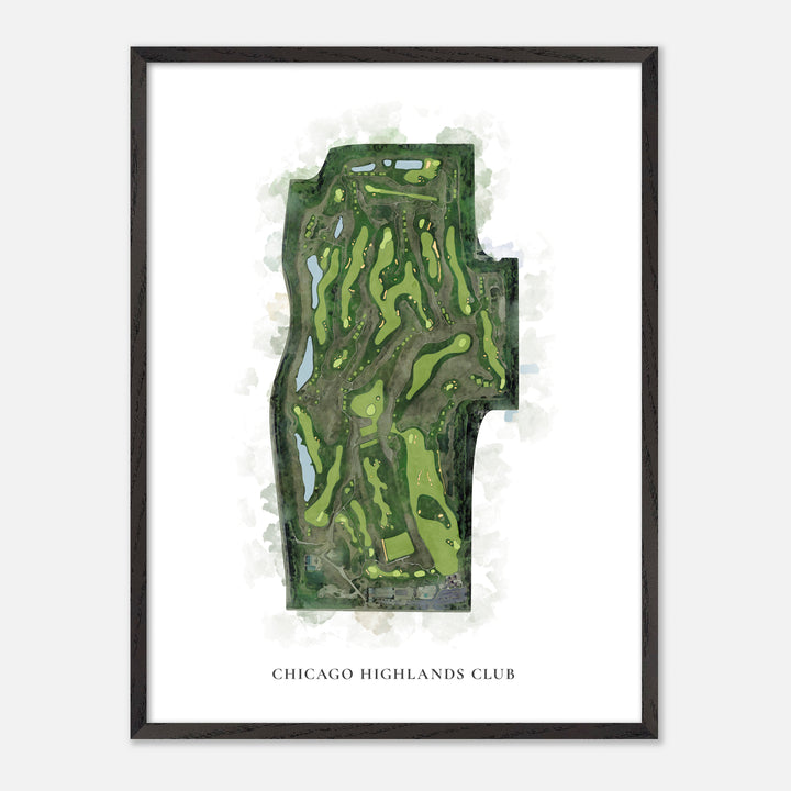 Print of Chicago Highlands Club Classic Map