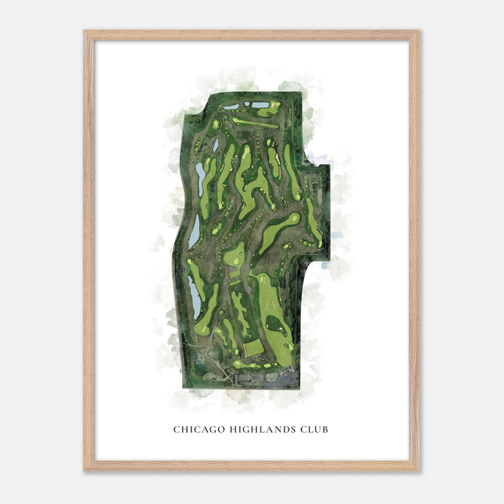 Print of Chicago Highlands Club Classic Map
