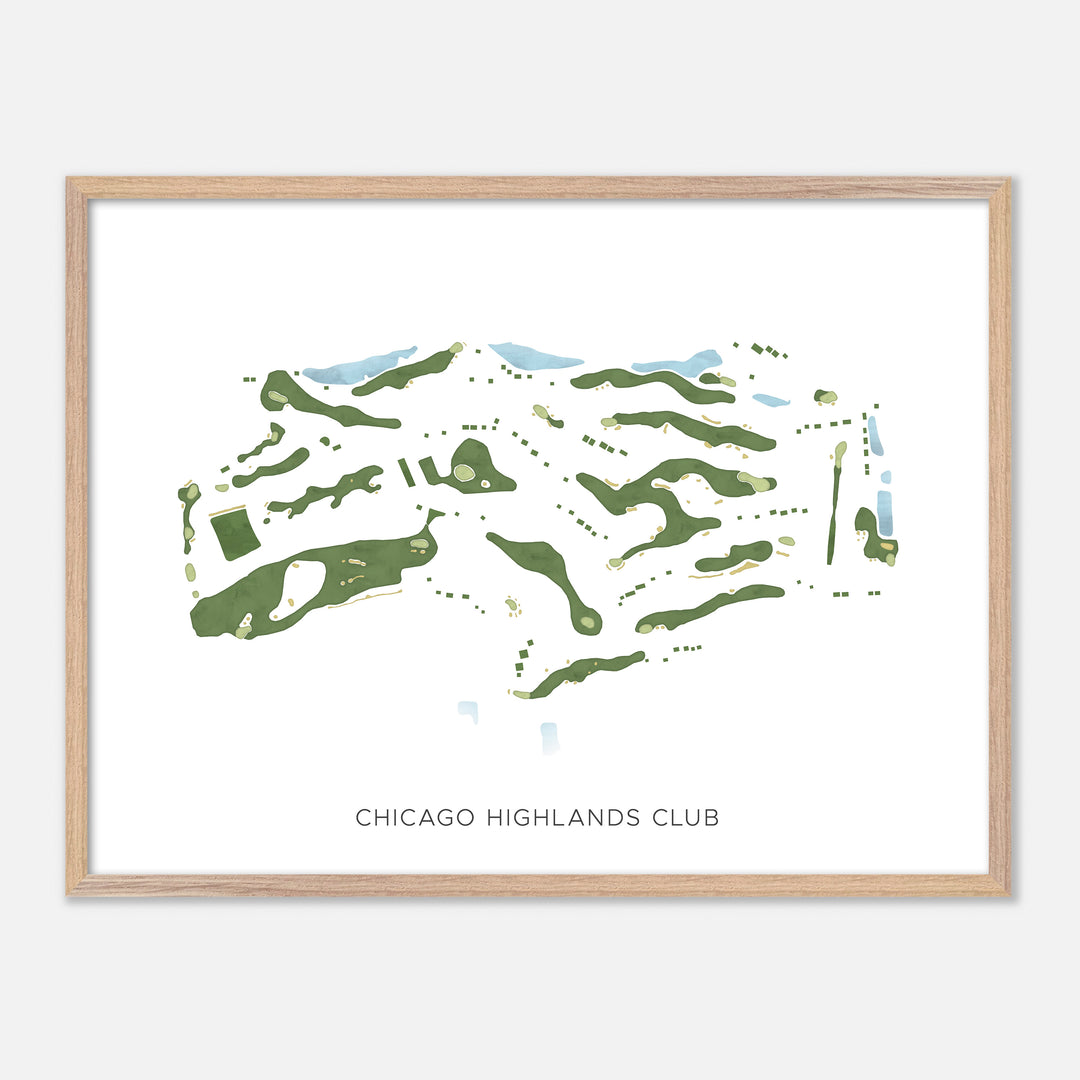 Print of Chicago Highlands Club Modern Map