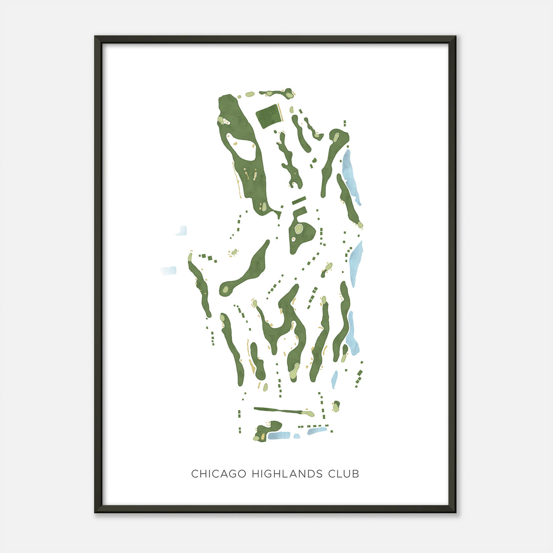 Print of Chicago Highlands Club Modern Map