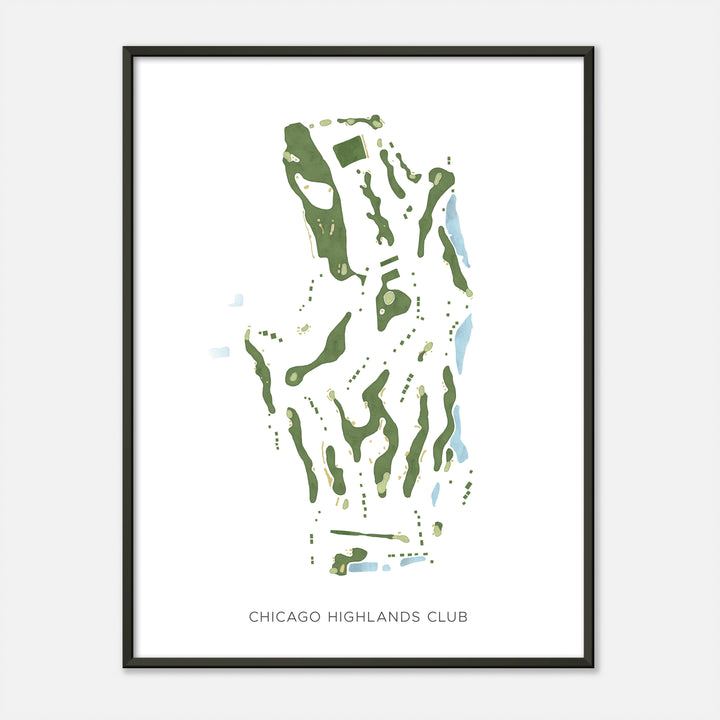 Print of Chicago Highlands Club Modern Map
