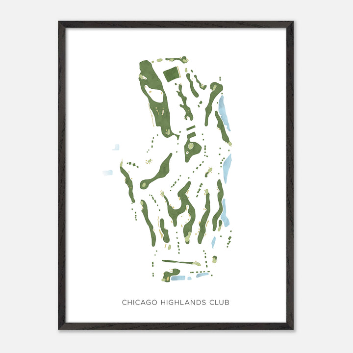 Print of Chicago Highlands Club Modern Map