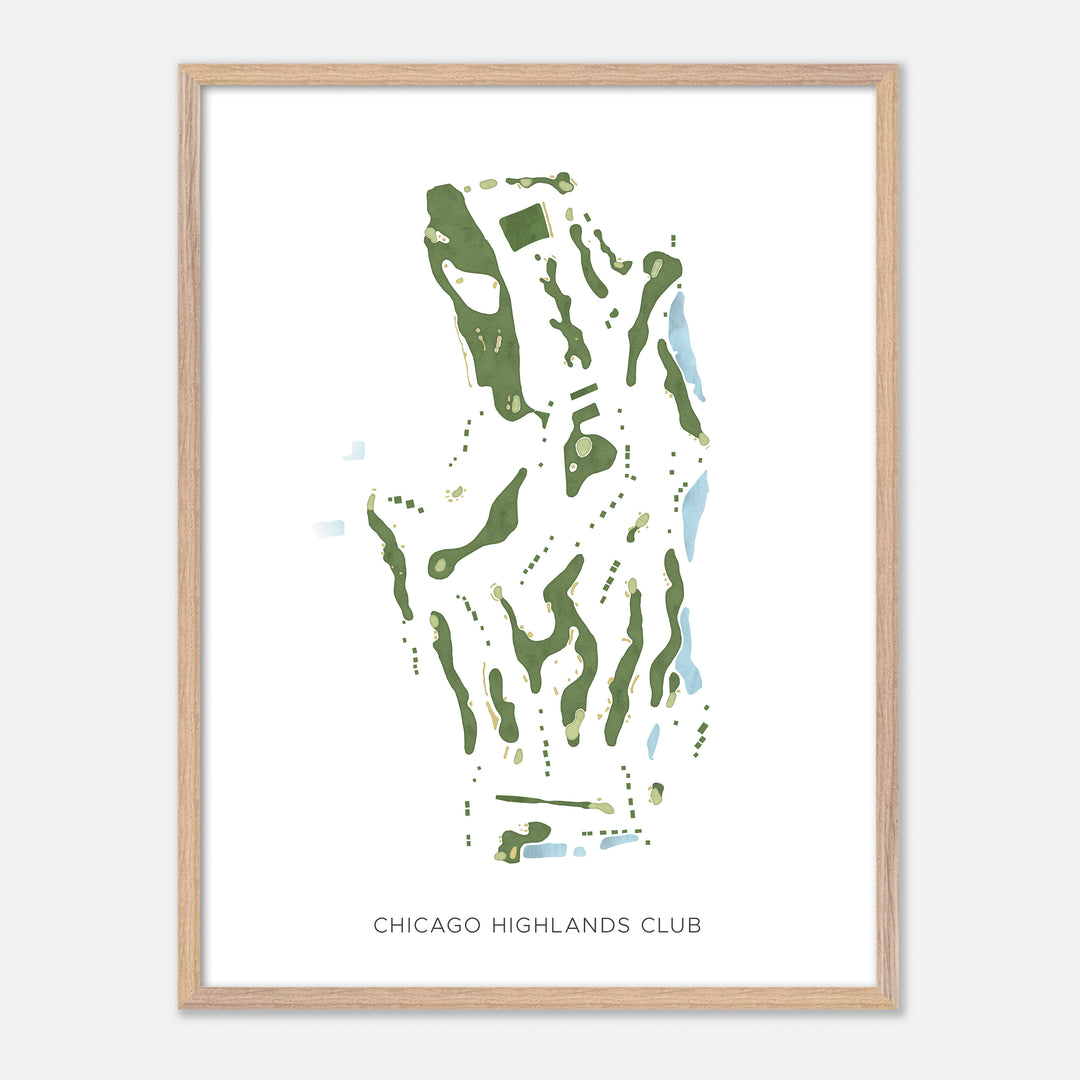 Print of Chicago Highlands Club Modern Map