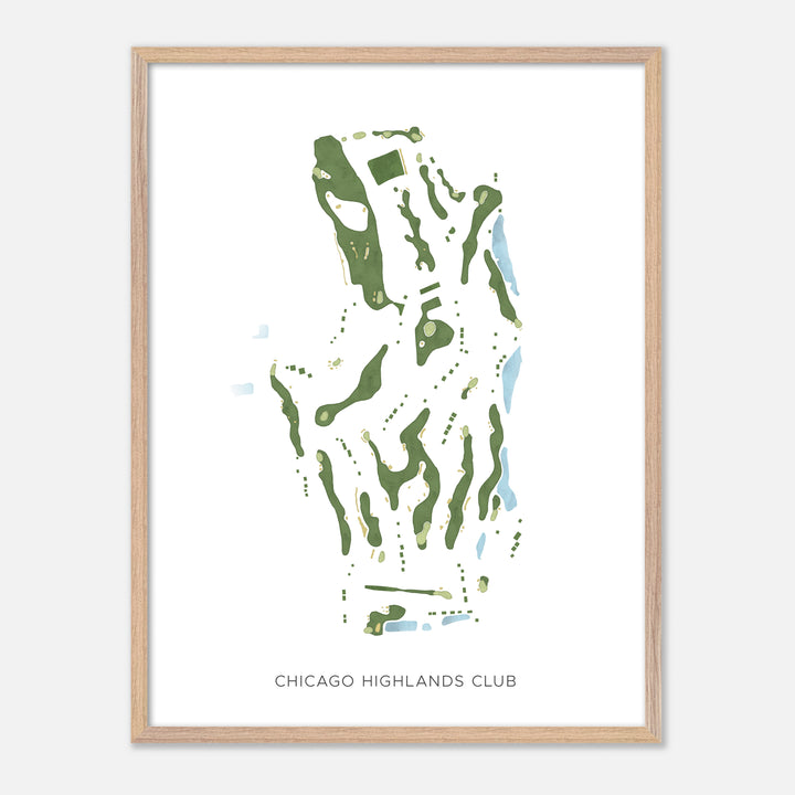 Print of Chicago Highlands Club Modern Map