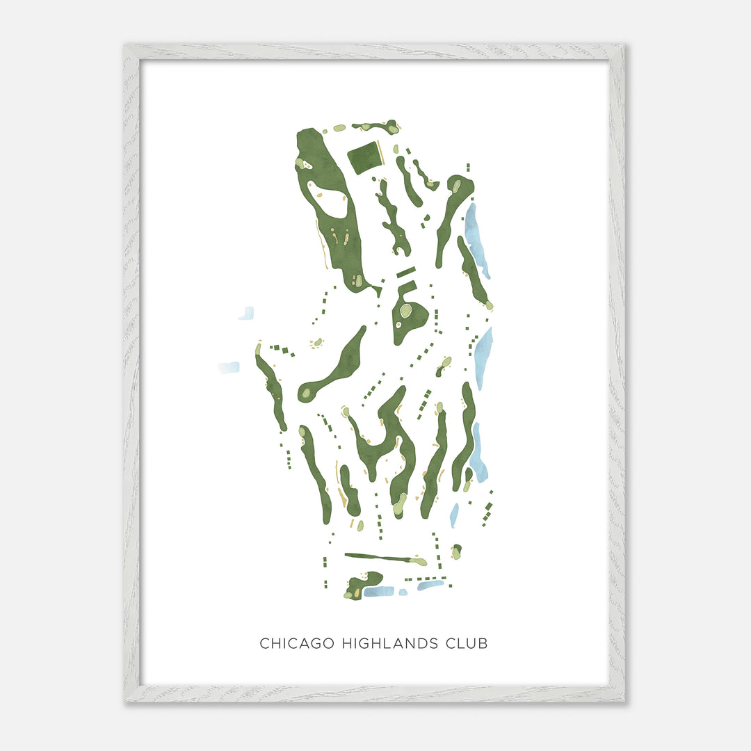 Print of Chicago Highlands Club Modern Map