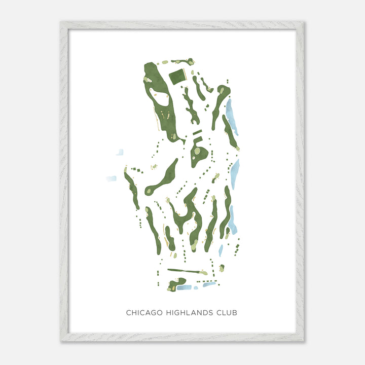 Print of Chicago Highlands Club Modern Map