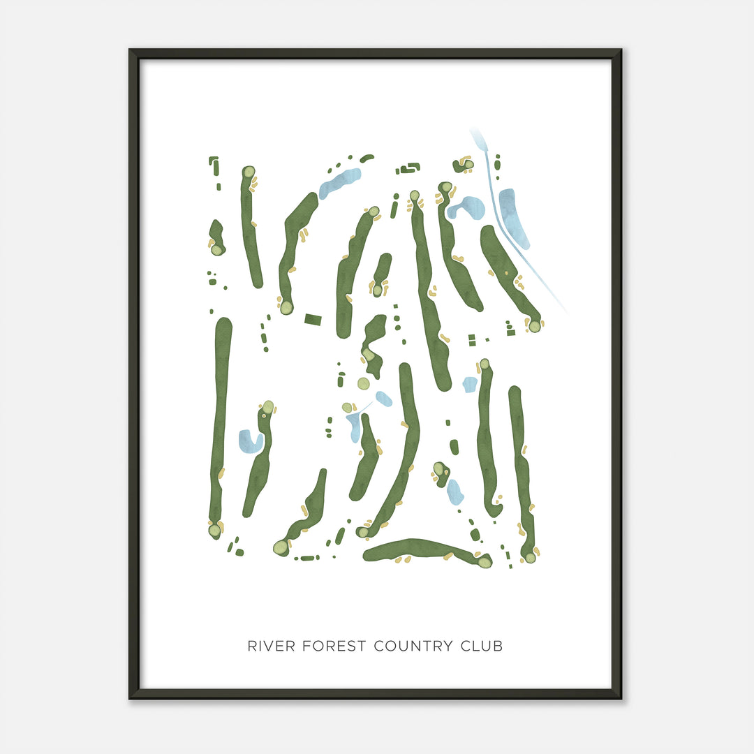 Print of River Forest Country Club Modern Map