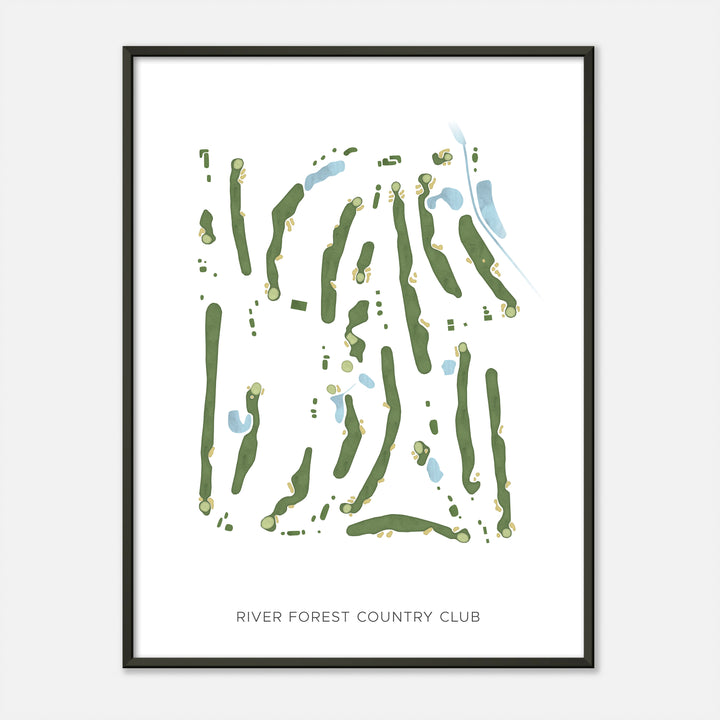Print of River Forest Country Club Modern Map