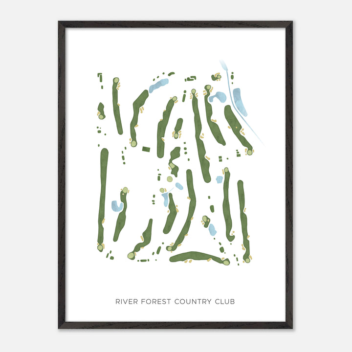 Print of River Forest Country Club Modern Map