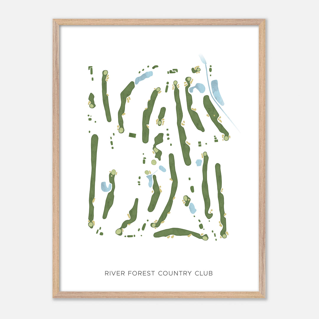 Print of River Forest Country Club Modern Map