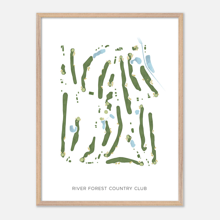 Print of River Forest Country Club Modern Map
