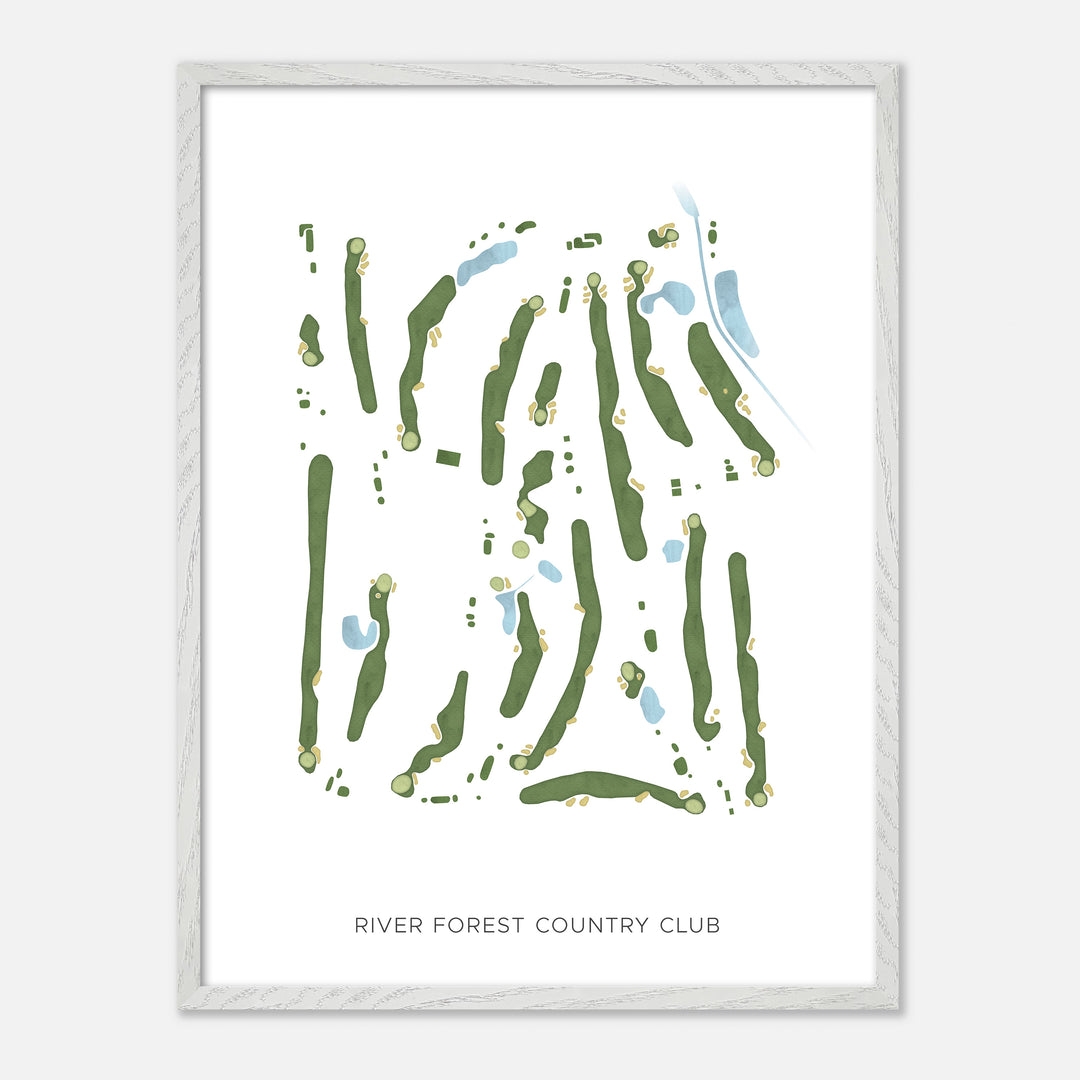 Print of River Forest Country Club Modern Map