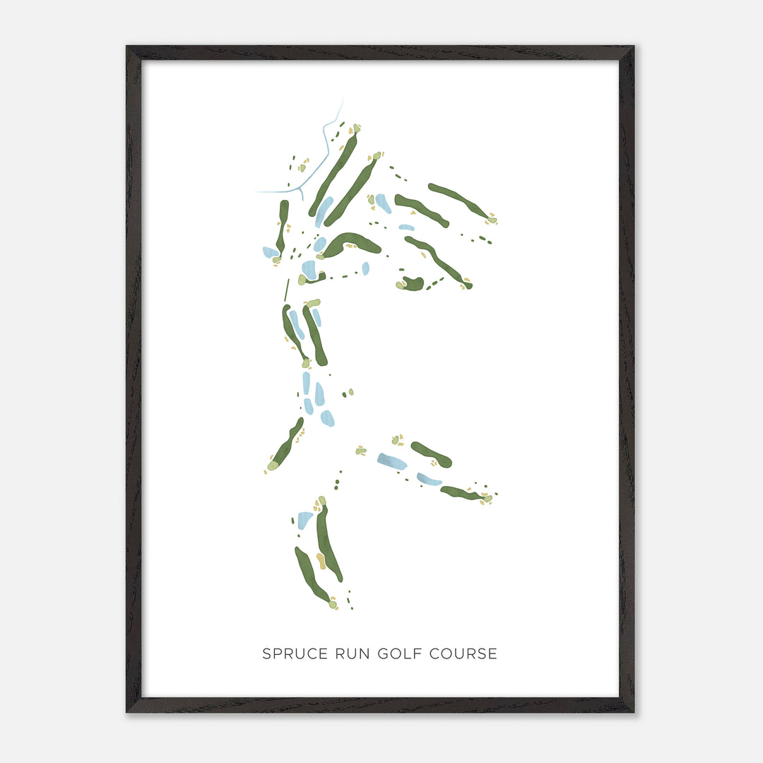 Print of Spruce Run Golf Course Modern Map