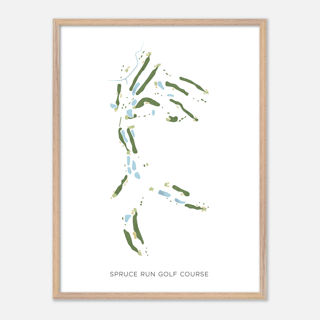 Print of Spruce Run Golf Course Modern Map