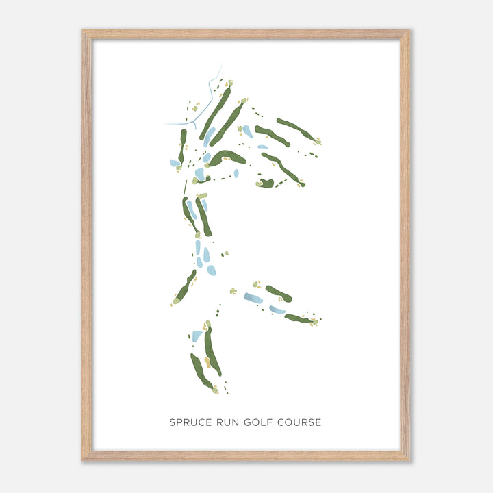 Print of Spruce Run Golf Course Modern Map