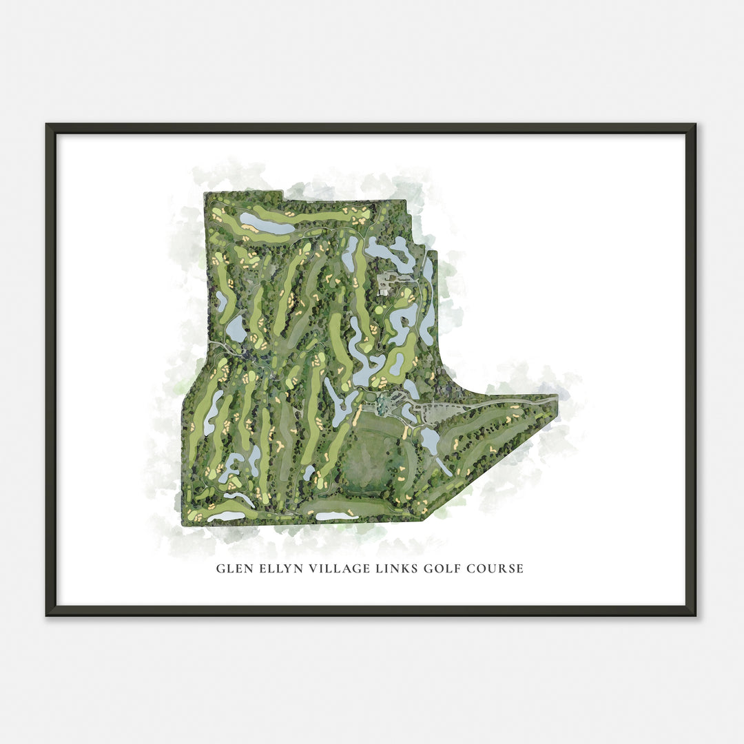 Print of Glen Ellyn Village Links Golf Course Classic Map