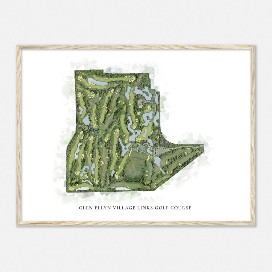 Print of Glen Ellyn Village Links Golf Course Classic Map