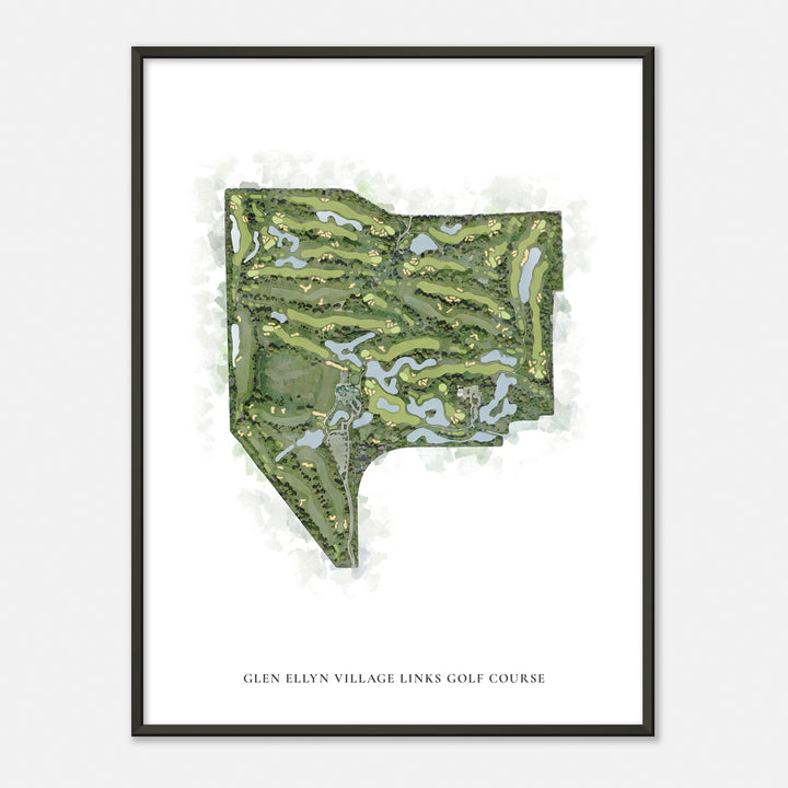 Print of Glen Ellyn Village Links Golf Course Classic Map