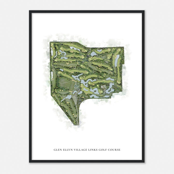 Print of Glen Ellyn Village Links Golf Course Classic Map