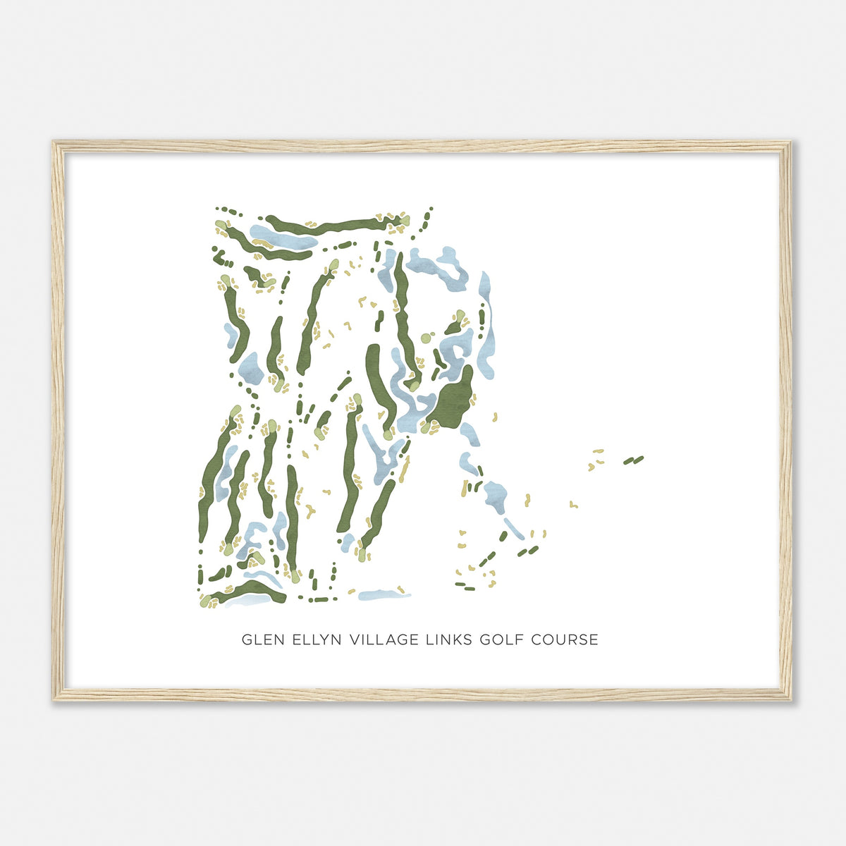 Print of Glen Ellyn Village Links Golf Course Modern Map
