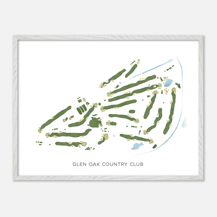 Print of Glen Oak Country Club Modern Map