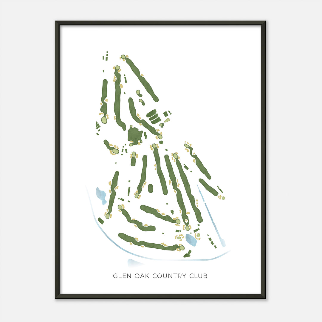 Print of Glen Oak Country Club Modern Map