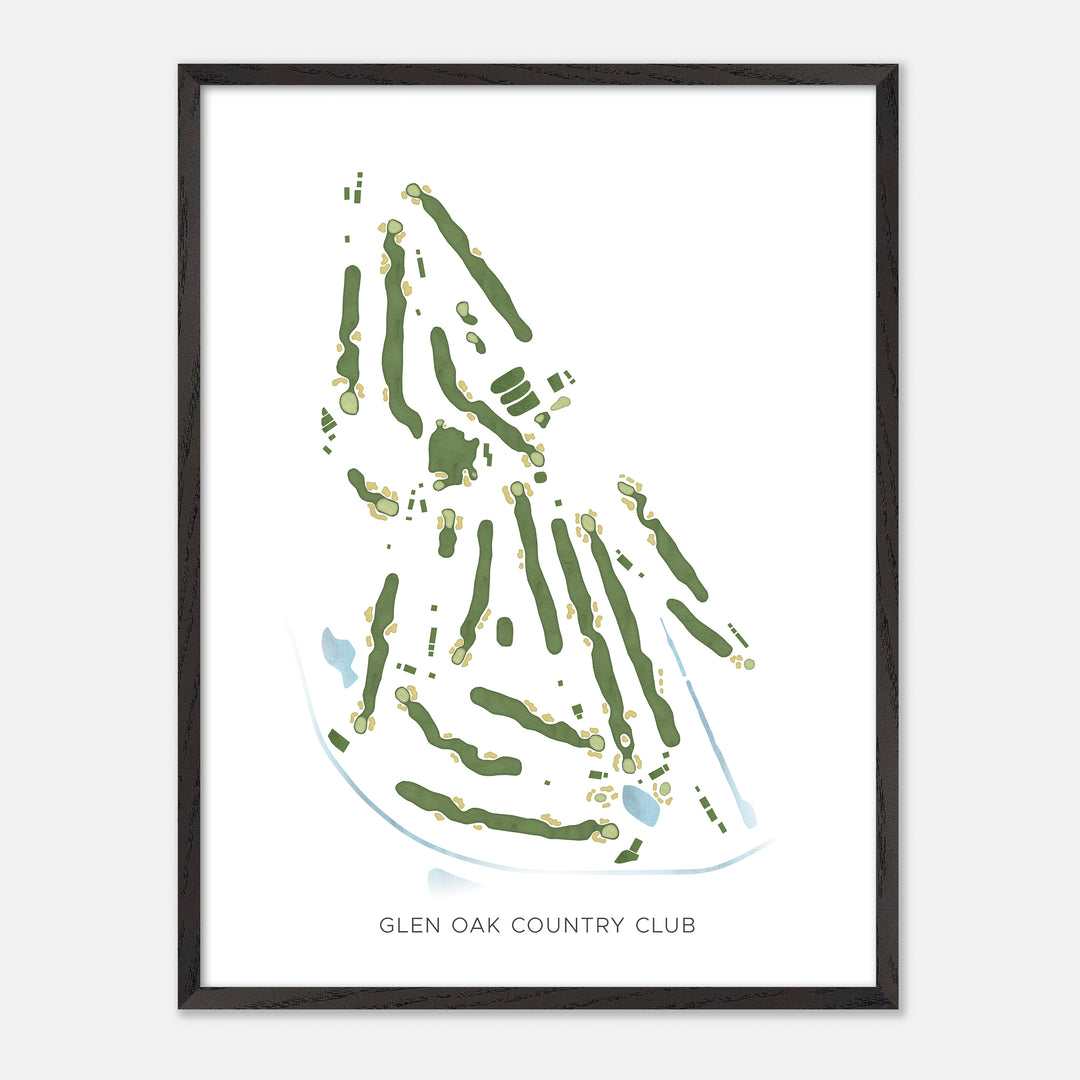 Print of Glen Oak Country Club Modern Map