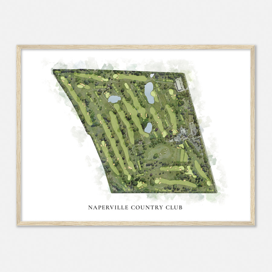 Print of Naperville Country Club Classic Map