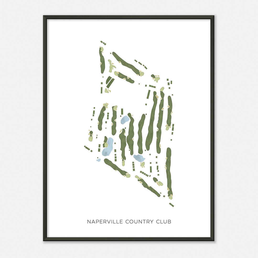Print of Naperville Country Club Modern Map