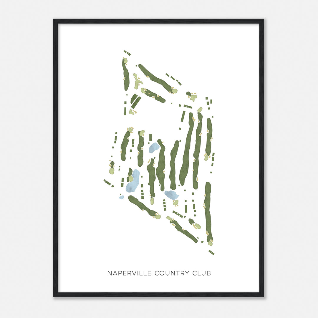 Print of Naperville Country Club Modern Map