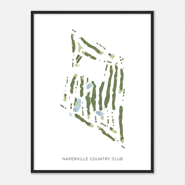 Print of Naperville Country Club Modern Map