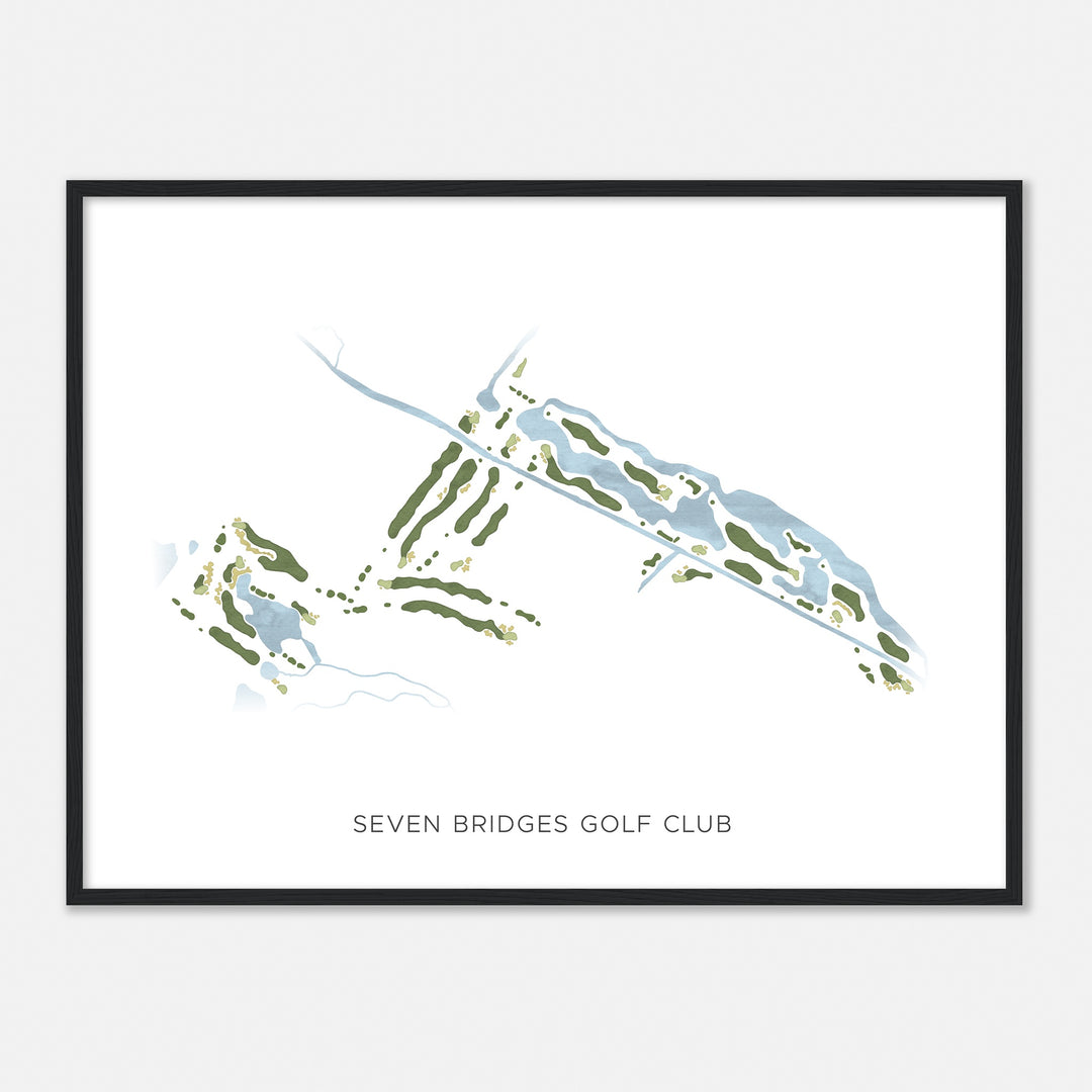 Print of Seven Bridges Golf Club Modern Map