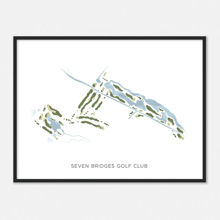 Print of Seven Bridges Golf Club Modern Map