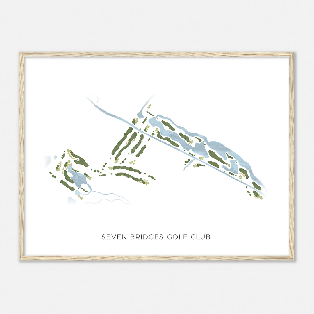 Print of Seven Bridges Golf Club Modern Map