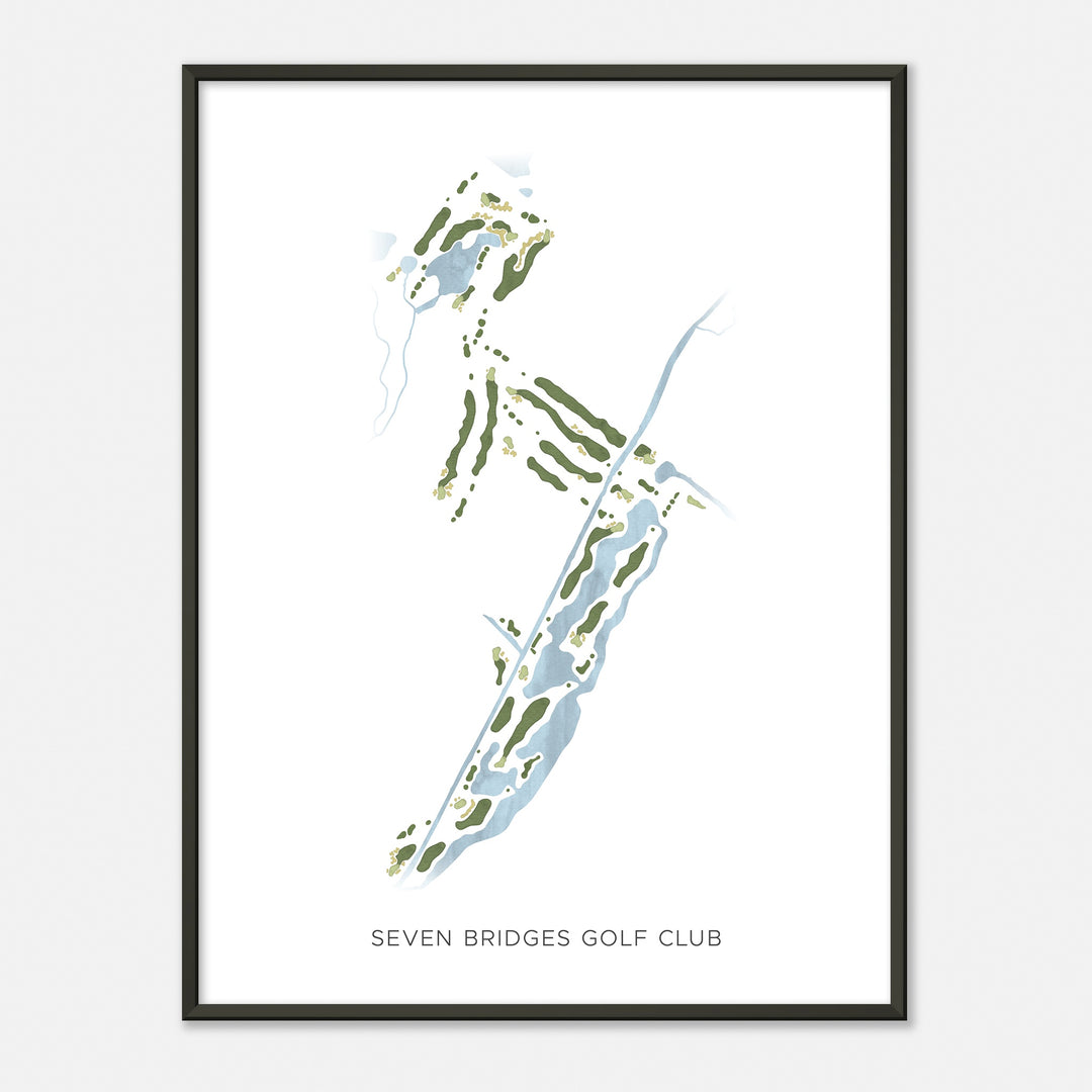 Print of Seven Bridges Golf Club Modern Map