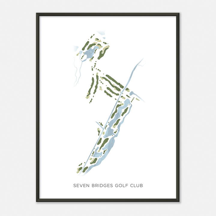 Print of Seven Bridges Golf Club Modern Map