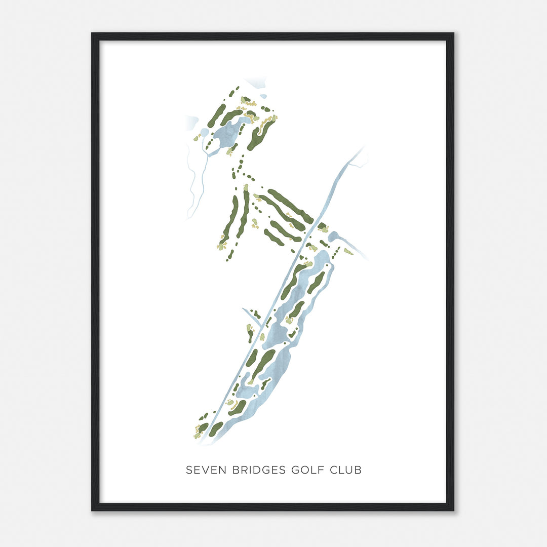 Print of Seven Bridges Golf Club Modern Map