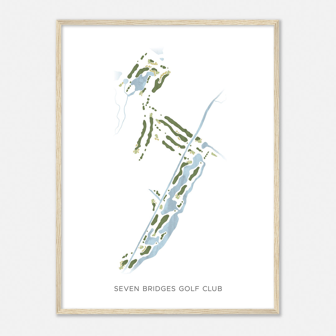 Print of Seven Bridges Golf Club Modern Map