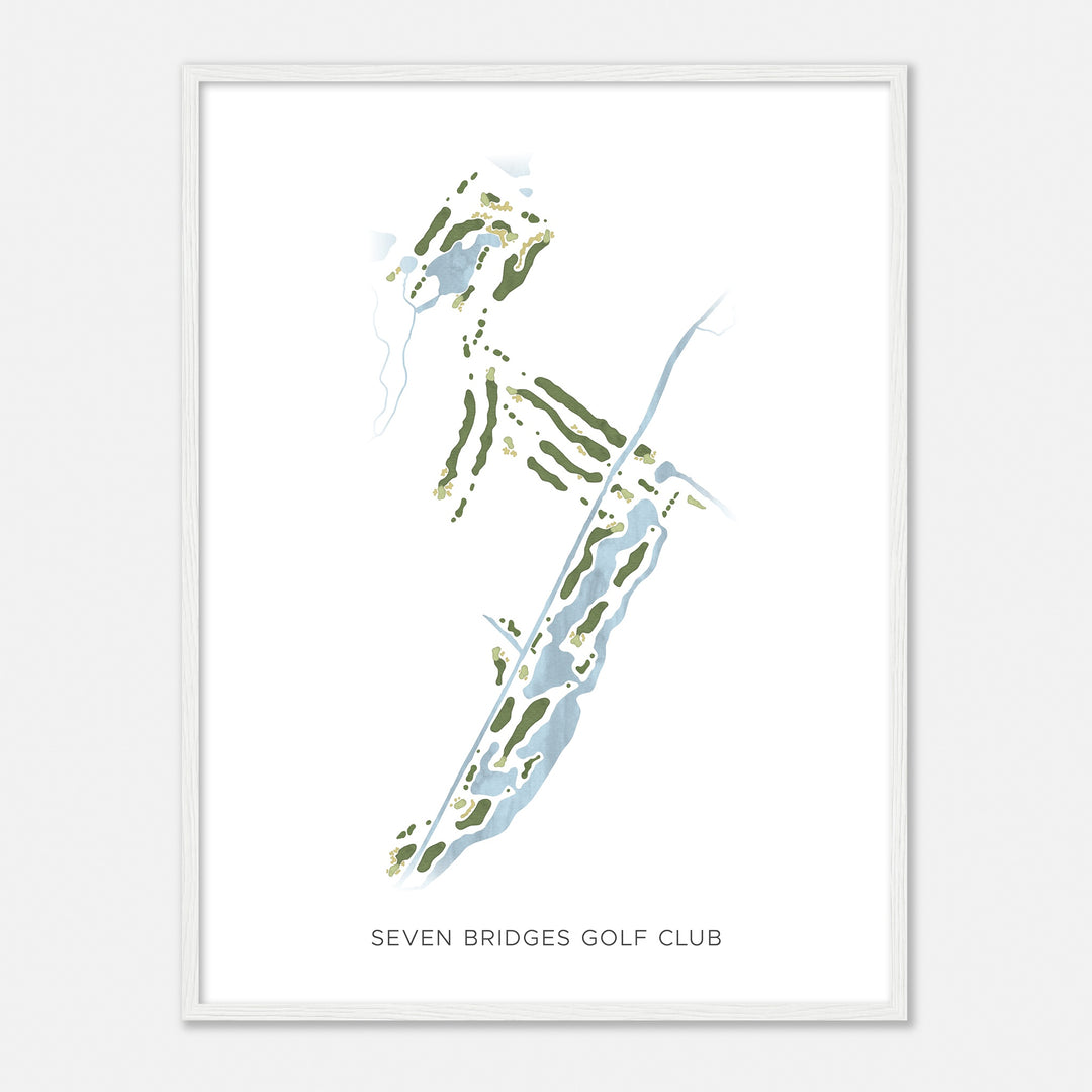 Print of Seven Bridges Golf Club Modern Map