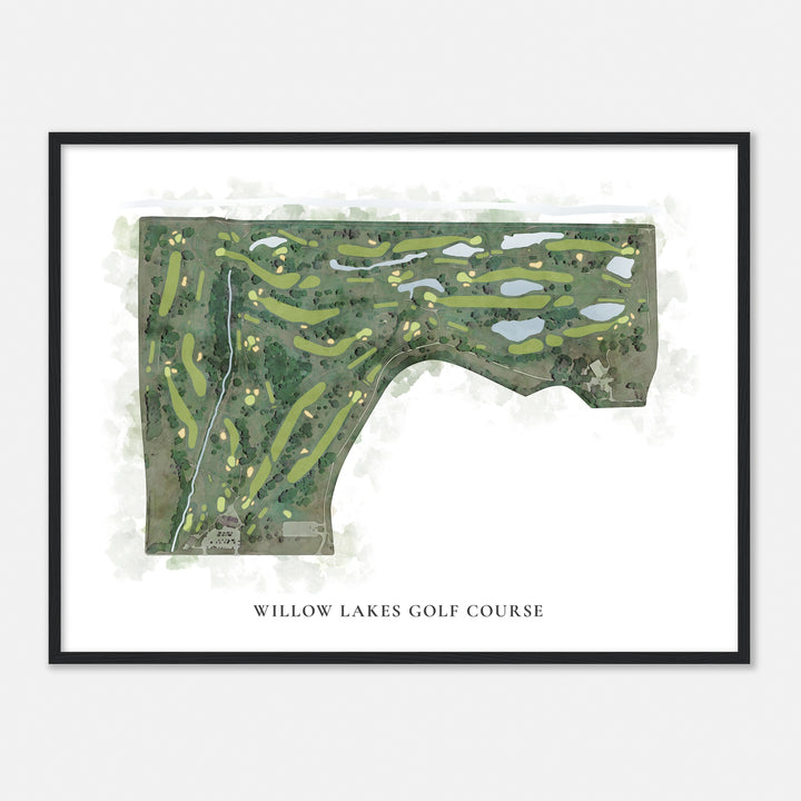 Print of Willow Lakes Golf Course Classic Map